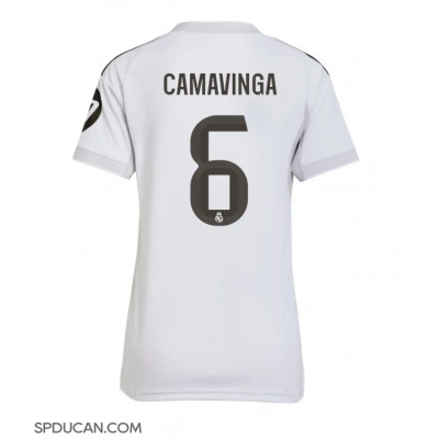 Zenski Nogometni Dres Real Madrid Eduardo Camavinga #6 Domaci 2025-26 Kratak Rukav Zenski Nogometni Dres Real Madrid Eduardo Camavinga #6 Domaci 2025-26 Kratak Rukav